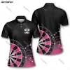 Camicie Nome personalizzato Darts Pink Women Polo Shirt 3D su tutta la signora da tennis stampato da tennis Girl Summer Lapel Tee Female Casual Top Unisex2