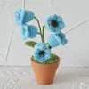 Decorative Flowers Knitting Flower Pots Succulents Potted Wedding Decoration Hand-woven Home Table Decorate Knitted Bonsai Festival Gifts