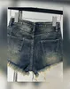 Летняя мода повседневная сексуальная бренда хлопкового бренда молодые женщины -женщины делают старые джинсовые шорты с высокой талией 240418