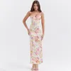 Womens Dress Printed Strap Sexy Backless Split Holiday Style Floral For Women