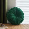 Pillow 38cm Home Sofa Bed Pumpkin Pleated Round Solid Velvet Fabric Back Floor