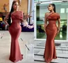 Brown Mermaid Long Bridesmaid Dresses For Black African Women Sexig One Shoulder Elegant Formal Party Bowns Aso Ebi Maid of Honor Dress Wedding Guest Wear