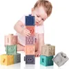 Set Baby Grasp Игрушка силиконовые детские строительные блоки Touch Hand Мягкие шарики детские резиновые залечивания сжимайте игрушечные блоки LJ2011243338