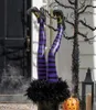 Halloween Decoration Evil Witch -benen steunt ondersteboven tovenaarsvoeten met bootbelang ornament voor voortuin Lawn28132164321247