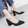 Casual Shoes For Women 2024 Super High Heel Ladies Summer Footwear With Crystals Square Heels Black Rhinestone Diamond Office Stylish