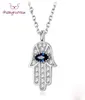 Collane a sospensione Boho Blue Eye Real 925 Sterling Silver zircone Hamsa Hand di Fatima Necklace Lady Crystal Gioielli CHIOKER Vintage 3031878