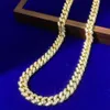 10mm Iced Out Miami Silver Sterling 925 14k Solid Gold Clasp Fully Cz Moissanite Cuabn Link Chain Necklace