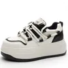 Scarpe casual autuspin 6 cm a cuneo da donna sneaker in stile coreano moda vera pelle in pelle di marea sparacapelli