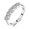 Bande 0,7CT da 3 mm rotonda taglio di fidanzamento dell'anello di zirconia di lusso anello di banda tibetana dono di gioielli in argento per donne