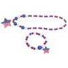 Colliers de pendentif 1 ensemble de femmes créatives chaîne de cou de cou de coule en bois Bracelet de fête de fête d'indépendance