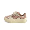 Casual skor kvinnor 2024 mode all-match andningsbar preppy stil snörning sport rosa blandade färger sneakers