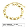 Pulseira de cadeia de aço inoxidável com miçangas para mulheres Vantage 18K Gold peito elegante judeu 240423