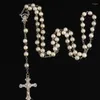 Colliers pendants Imitation Collier de croix de perle Unisexe 6 mm 8 mm