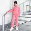 Fashion Kids Clothes Sportswear for Girls 4 5 6 7 8 9 10 11 12 13 ans Ensembles de survêtement Spring Automne Sweats Sweat Pants T233L