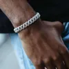 RTS Bracelet Moisanite Iced Out 2rows 6 mm 9 mm 13 mm Bracelet Hip Hop Bijoux pour hommes VVS Bracelet cubain Moisanite
