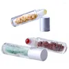 Storage Bottles 1pc 10ml Essential Oil Roll On Roller Ball Healing Crystal Chips Semiprecious Stones Refillable Bottle Container