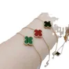 Midrange charm and brilliant jewelry for Clover Single Flower Bracelet Womens Gold Thickened Rose Luck with common vnain