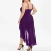 Casual Dresses Long-back Ball Gown Sequin Elegant Sequins Slip Dress Irregular Hem Solid Color Spaghetti Straps For Formal Party