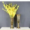 Vases Metal Gobble Vase Gold Floked Flowers Pots Arrangement de fleurs Décoration Décoration Ornements Floral Modern Home Decor