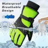 Handschoenen Waterdichte thermische ski -handschoenen aanraakscherm Niet -slip Winddichte schokbestendig snowboard Cycling Sports Full Finger Mittens Men Men Women