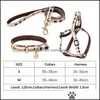 Dog Collars Leashes Step In Dog Harness And Leashes Set Classic Plaid Designer Collar Leash Soft Adjustable Leather Pets Collars For Dhjhk