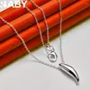 Pendants 925 Sterling Silver Wolf Tooth Shape Pendant Necklace For Man 18 Inches Chain Fashion Jewelry Individuality Trend Accessories