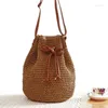 Totes casaul rattan dames schoudertassen rieten geweven grote capaciteit tote tassel crossbody tas zomers strand grote portemonnees reizen bali sac