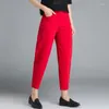 Pantaloni da donna da donna pantaloni primaverili vaccucciati pantaloni elastici ad alta vita casual vaqueros mujer