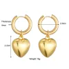 Boucles d'oreilles Nouvelles boucles d'oreilles pendantes de cerceau en acier inoxydable pour femmes boucles d'oreilles en or argent en or noir