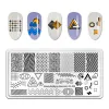 Konst BeautyBigBang Geometric Line Nail Art Stamping Plate Diy Stamping Bildplatta Textur Nagelkonstmallar Manikyr stencilverktyg