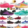 Med Box KD 16 Tante Pearl KD16 Basketbollskor Pink Black White Grey Rose Breed Herr Sports Sneakers Trainer