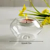Candle Holders Transparent Round Hollow Glass Candlestick Dining Table Home Decoration Valentine's Day Wedding Ornament