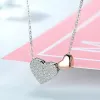 Necklaces TONGZHE 925 Sterling Silver Love Heart Necklaces & Pendants Luxury CZ Rose Gold Necklace For Women Fine Jewelry Colar Bijoux