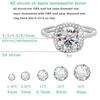 Smyoue 0,3-3CT D Color Rings certifiés pour les femmes Square Sparkling Diamond Promise Band 100% Sterling Silver 925 240412