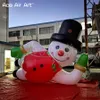 wholesale 2023 Large Led Lighted Inflatable Lying Snowman with Red Coat and Top Hat for Christmas Event Decorations