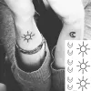 Tatouage de transfert d'eau de machine petit soleil pistolet coeur corpore art imperméable tatouages temporaires faux tatoue tatoue tatoue pour homme femme