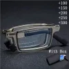 Frame 2024 Nuovi occhiali da lettura pieghevole rotonda in metallo portatili da uomo da donna Anti Blu Light Eyewear Presbyopia Eyecelli