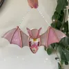 Figurine decorative Halloween pipistrello colorato vetrata vetrata Suncatcher finestra appesa a parete acrilica Decorazione artistica di Natale decorazioni alte gnomi