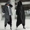 Polos Newly Unisex Long Sleeve Hooded Nazgul Long Coat Zipper Closure Fleece Lined Long Hoodie