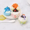 Dekorativa blommor realistiska konstgjorda falska tårta cupcake modell cup display pografi rekvisita hantverk