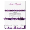 Strands 2Pcs Amethysts Bracelet Natural Stone Irregular Round Beads Bracelets For Women Men Hematite Garnet Bangles Meaning Message Card