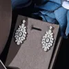 Boucles d'oreilles de collier 4pcs Bridal Zirconia Plein pour femmes Party Luxury Dubai Nigeria CZ Crystal Mariding Ensembles