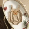 ワンピースMababy 018mクリスマス新生児ロンパー幼児の幼い男の子の女の子Corduroy Deer Santa Jumpsuitかわいいクリスマスコスチューム服