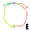 Strand Candy Color Rainbow Traided Chain Virgar Mary Bracelet Blanc Zircon Bee Heart Rope Copper Charm Bijoux pour les femmes Gift Women