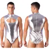 Women's Swimwear Mens Swimsuit Metallic Front Cutout Bodysuit One Piece Swimming Costume Invisible Zipper Back Leotard Pool Party