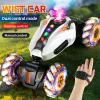 Cars 4WD RC Drift Car With Music Led Lights 2.4G Gesture Radio Remote Control Spray Stunt Car 360° Rotating Climbing Car Toys Gift