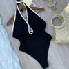 Costume da bagno floreale 2024 Halter Bandage Swimwear Women Swimsuit Bathing costume da bagno Monokini Sumping Suit da nuoto 240424 240424