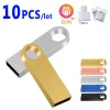 Azionamenti da 10 pcs/lotto metallo flash drive per unità penna da 4 GB da 8 GB 16 GB Pendrive 32 GB 64 GB CLE USB Memory Stick 128GB Flash Drip Regalo GRATUITO LOGO