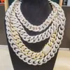 18mm 925 Sterling Silver Cuban Necklace Moissanite Diamond Iced Out Diamond Gold Color Miami Cuban Chain