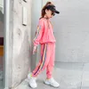 Fashion Kids Clothes Sportswear for Girls 4 5 6 7 8 9 10 11 12 13 ans Ensembles de survêtement Spring Automne Sweats Sweat Pants T233L